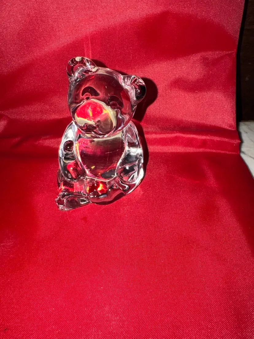 Vintage Princess House Pets Bear Figurine Clear 24% Lead Crystal Collectible