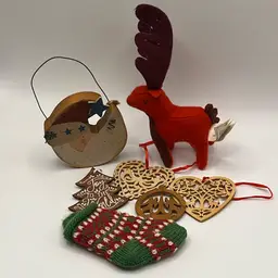 X-mas Lot Of Ornaments Including Collectible Starbucks Reindeer