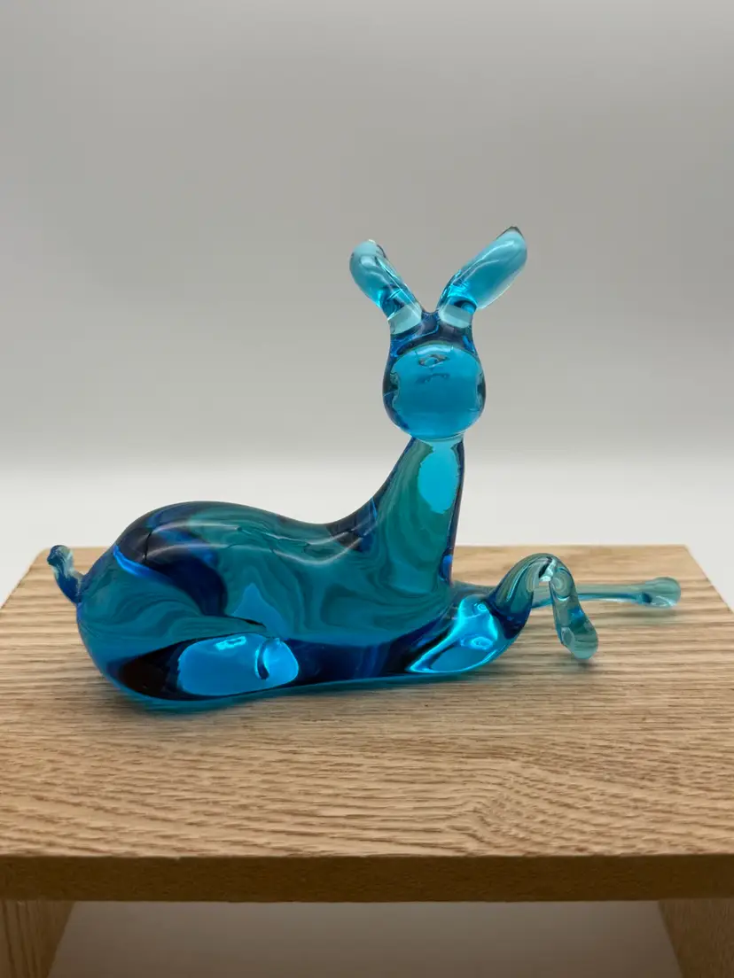 18. Blue Pilgrim Art Glass Deer