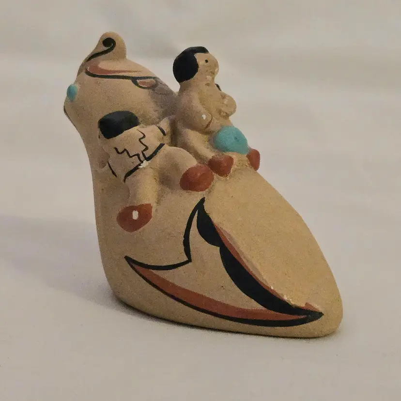 Ceramic Teissedre Storyteller Native Quail Storyteller Figurine 2½" Signed Dated