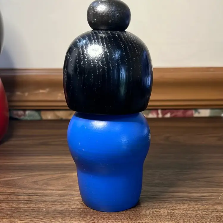 Medium Kokeshi Doll Blue Kimono