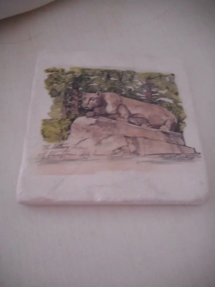 NIB Set of 4 Penn State University Coaster Nittany Lion Shrine Marble boxed