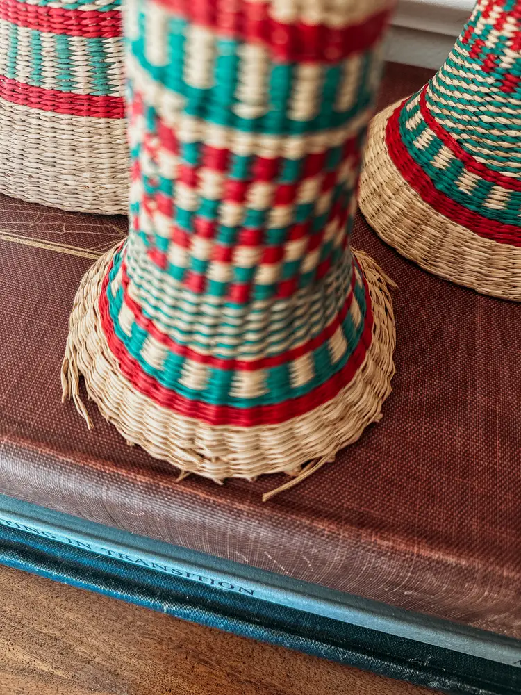 Vintage Woven Nesting Christmas Bells