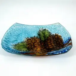 Pinecone Fused Glass Soap Dish