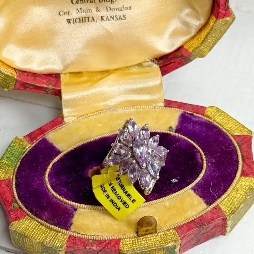 Amethyst Marquis Cluster Ring NWT size 6 1/4