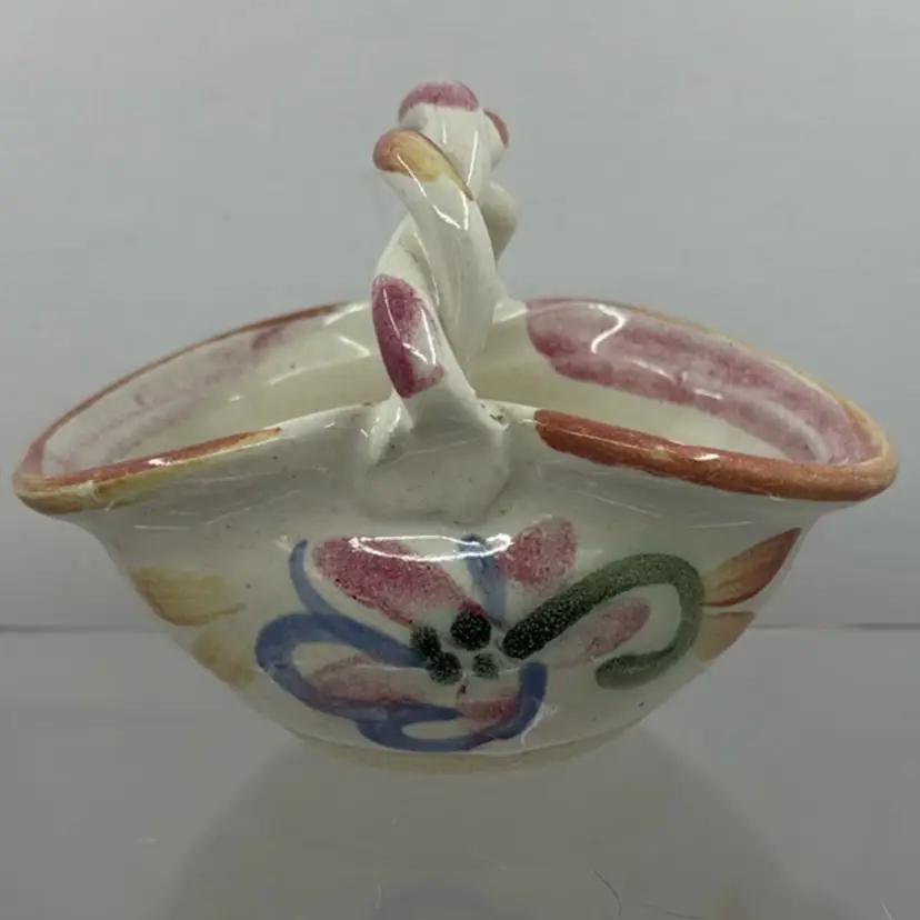 Studio Pottery Basket, 4” Tall