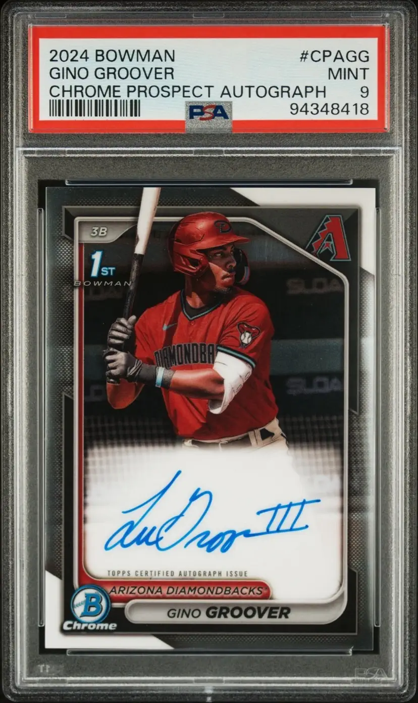 Gino Groover 1st Bowman Chrome Auto PSA 9 Arizona Diamondbacks