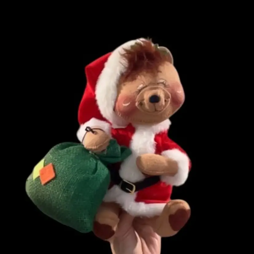 **1987 Large Annalee Santa Bear With Gift Sack Mobility Doll Figurine 9” 🐻