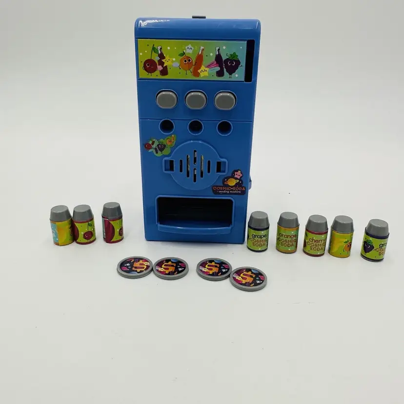 Cosmic Mini Soda Light Talking Vending Machine 8 Cans 4 Coin Rare Toy Miniture