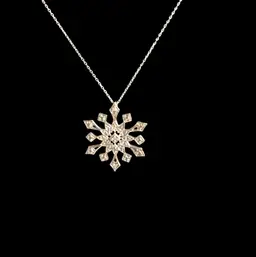 Vintage 925 Snow Flake Pendant Necklace