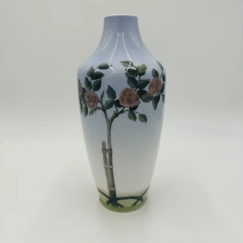 Royal Copenhagen Vase 203/231 Roses Bush Porcelain Denmark Art Nouveau Vintage 