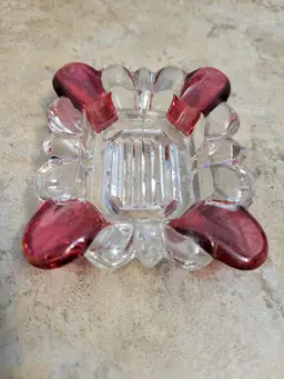Vtg Westmoreland Glass Ruby Flashed Small Ashtray or Trinket Dish