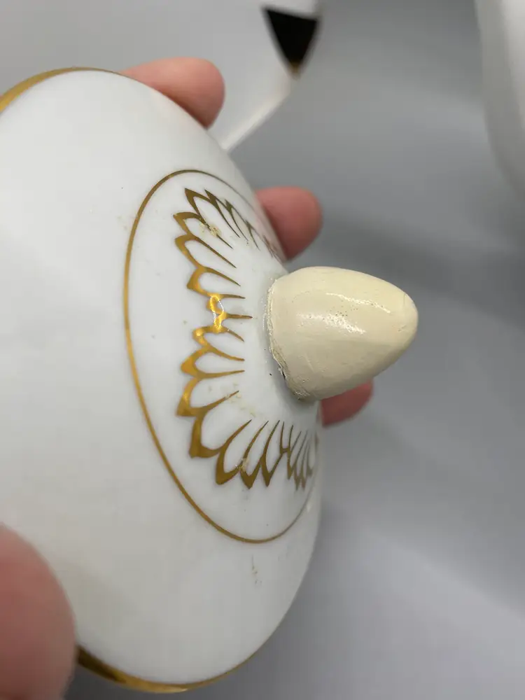 Noritake Goldcroft 4953 Teapot Repaired Finial 4.5"-6.75" Tall