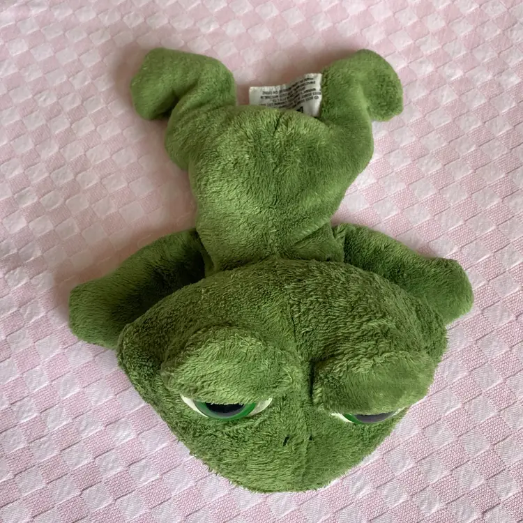 1980s Russ Berrie "Dermot the Frog" Beanie Plush Toy