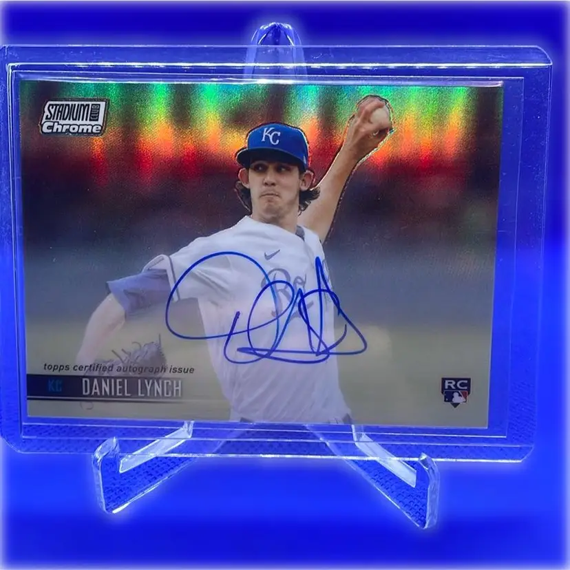 2021 Stadium Club Chrome Daniel Lynch RC Auto Kansas City Royals