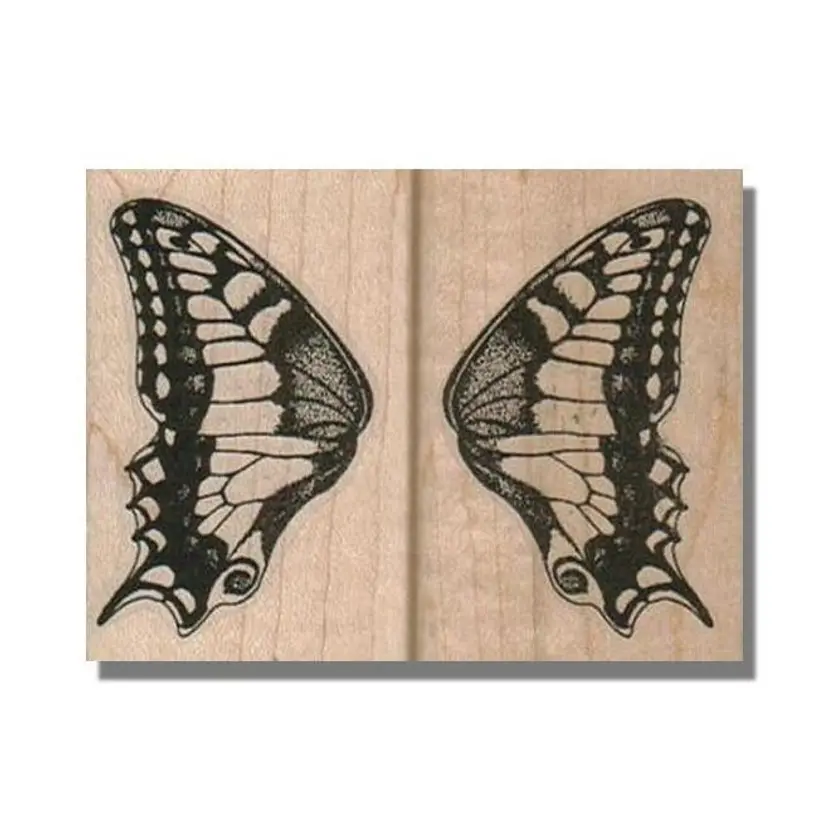 Butterfly Wings Set of 2 Rubber Stamps - Wood Mounted or Cling