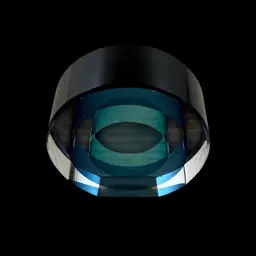 Kosta Boda Geometric Blue Toned Circle Paperweight Signed