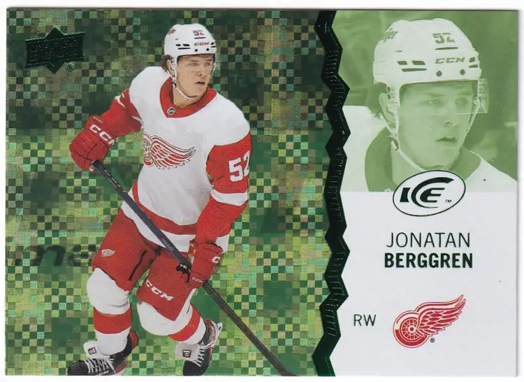 2023-24 Upper Deck Ice Green #81 Jonatan Berggren Detroit Red Wings Hockey Card