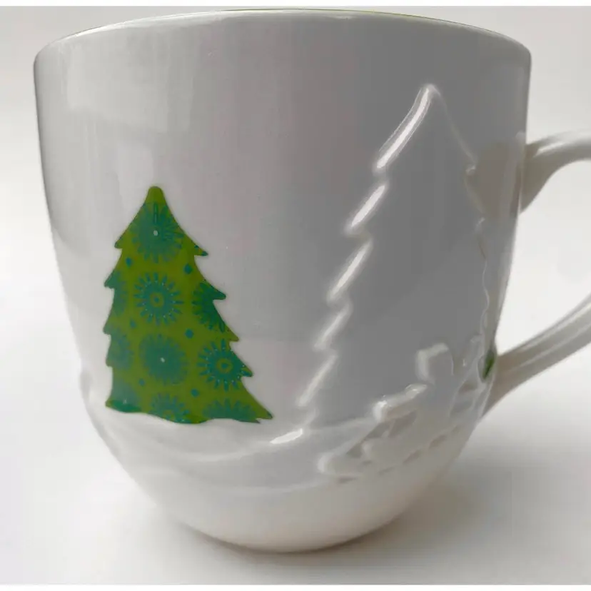 Vintage Starbucks 2006 Holiday Christmas Tree 3D Coffee Mug Winter Scene 16oz