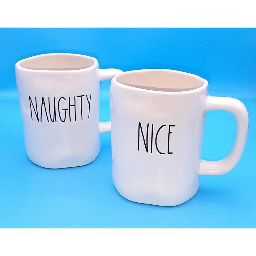 Rae Dunn "Naughty" & "Nice" Set of 2 Mugs