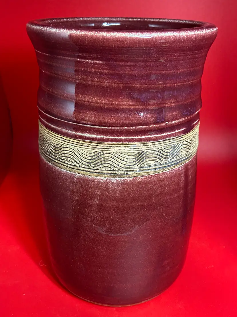 Dark Red Kirby Stoneware Vase