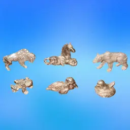 Lot of 6 Pewter Miniature Animal Figurines