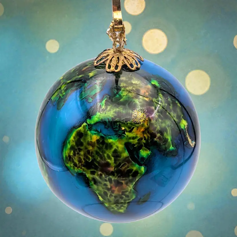 Vtg Department 56 Dept 56 Acrylic World Globe "Peace on Earth" Ornament HTF