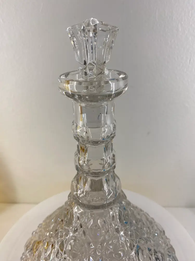 Cut Lead Crystal Ship Captains Table Whiskey/Wine Decanter Ex Con