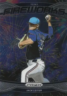 2025 Panini Prizm Fireworks Jack Leiter #7 Texas Rangers