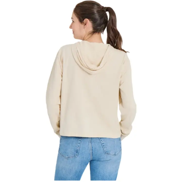 Women's Life Is Good  GONE TO THE BEACH Long Sleeve Crusher Boxy Tee Large