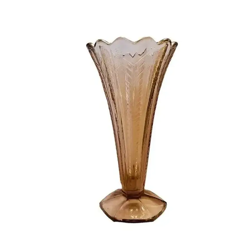 Art Deco Pink Glass Vase