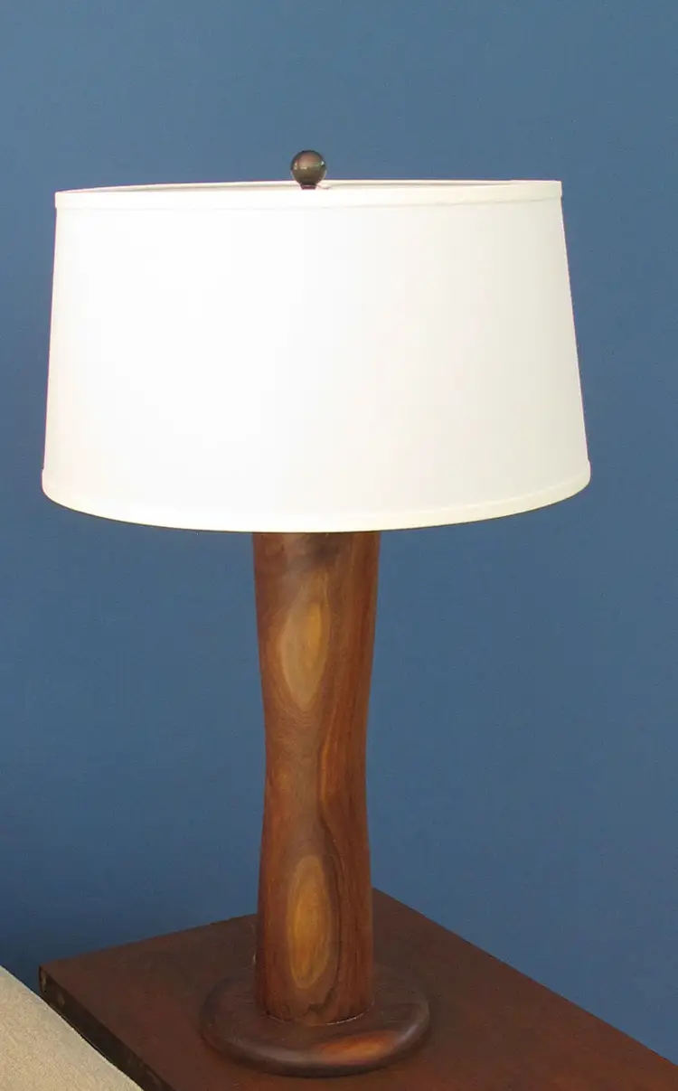 17" High Hand Crafted Walnut Lamp - MADE TO ORDER