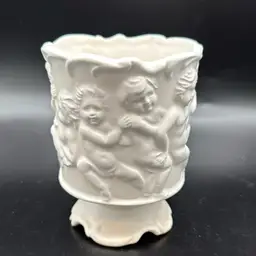 Enesco White Cherub Vase