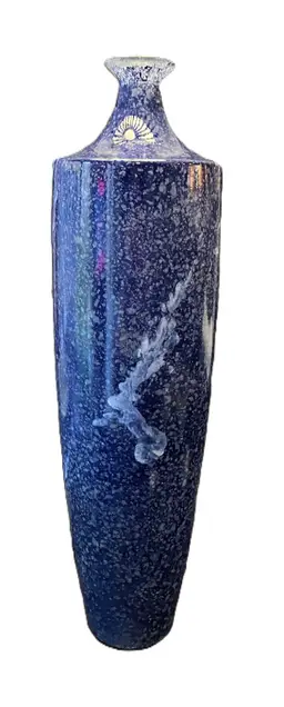 Pier 1 Large Cobalt Blue Glass Vase Made is Spain