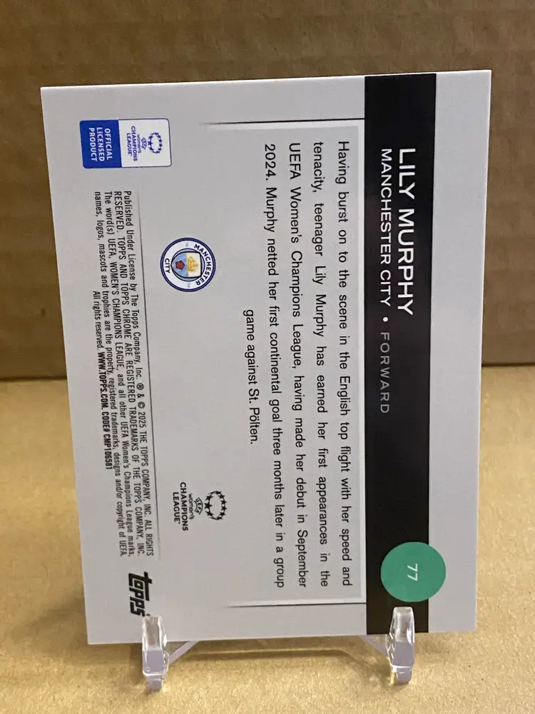 024/25 Topps Chrome Lily Murphy Aqua Refractor 90/199