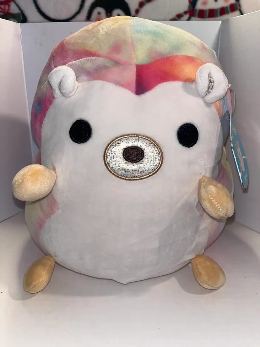 #81 Squishmallows Bowie Hedgehog Soft Rainbow Tie Dye 12"