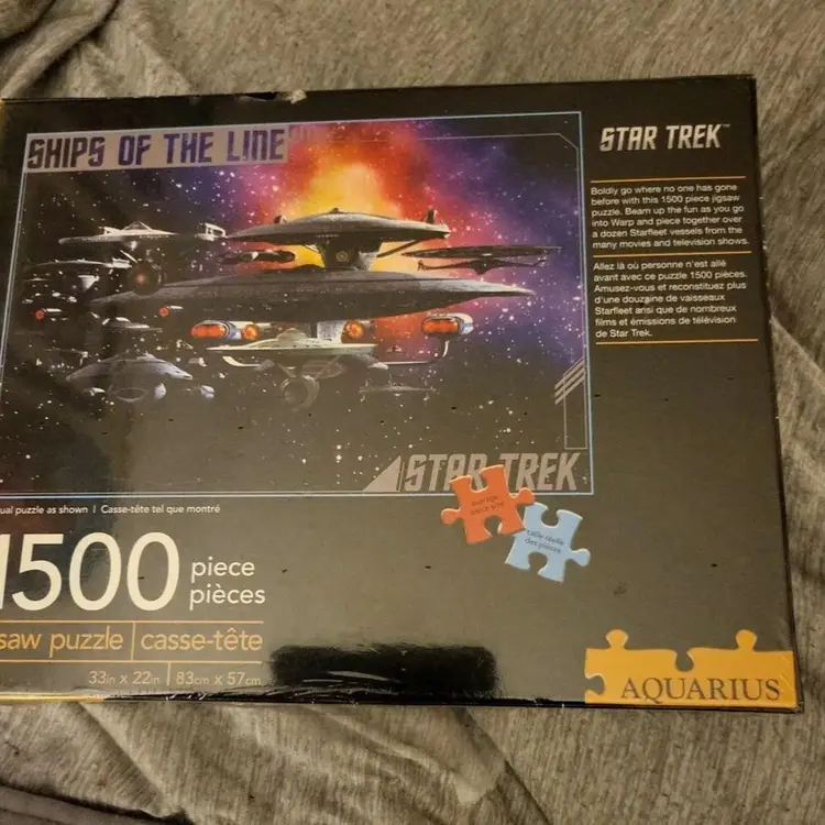 Aquarius Star Trek Ships of The Line Puzzle 1500 Piece Puzzle 33x22 NEW SEALED