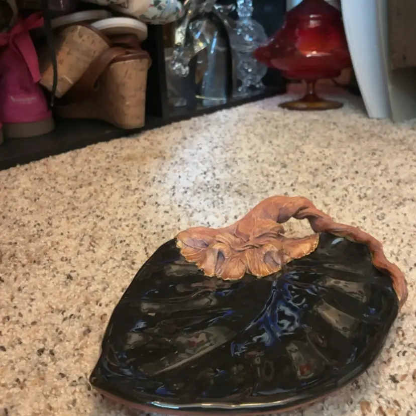 Terrafina USA Pottery Black And Brown Platter