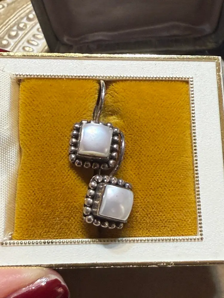 Silpada Sterling Silver Button Freshwater Pearl Earrings