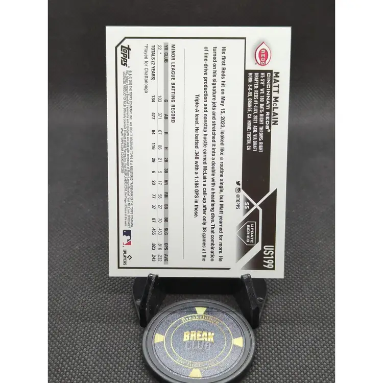 2023 Topps Update Matt McLain Ghost Foil