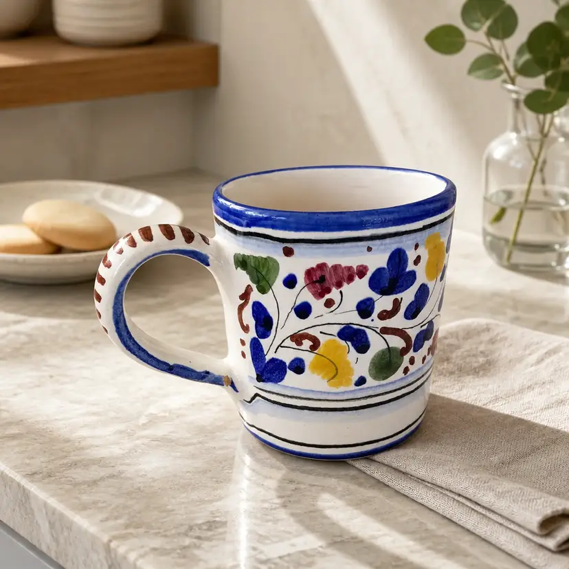 Daruta Italy Coffee Mug w/ Bird & Floral Design