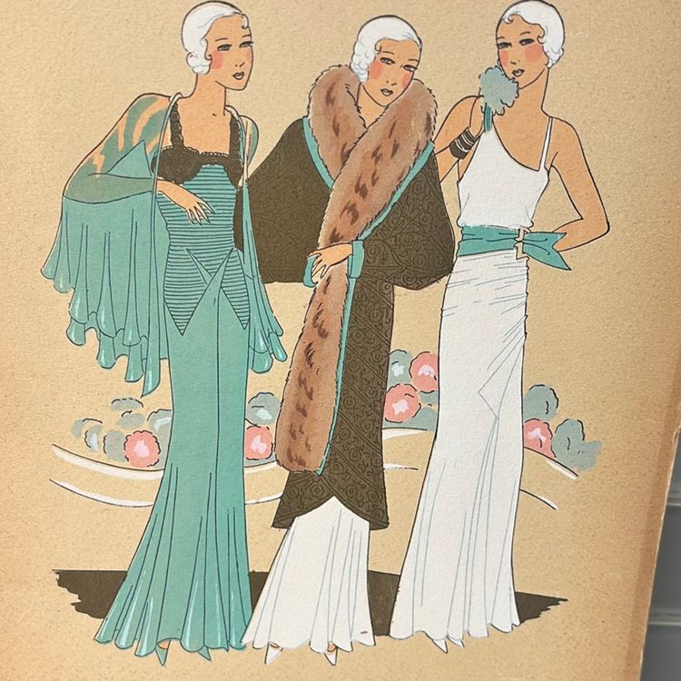 Paris Fashionista From Tres Parisen 1931 Magazine Beautiful Color Combination Great Ephemera Piece