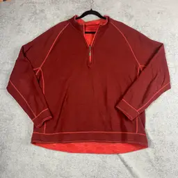 Tommy Bahama Reversible Sweatshirt Men’s XL Quarter Zip Pullover Red Heather Casual