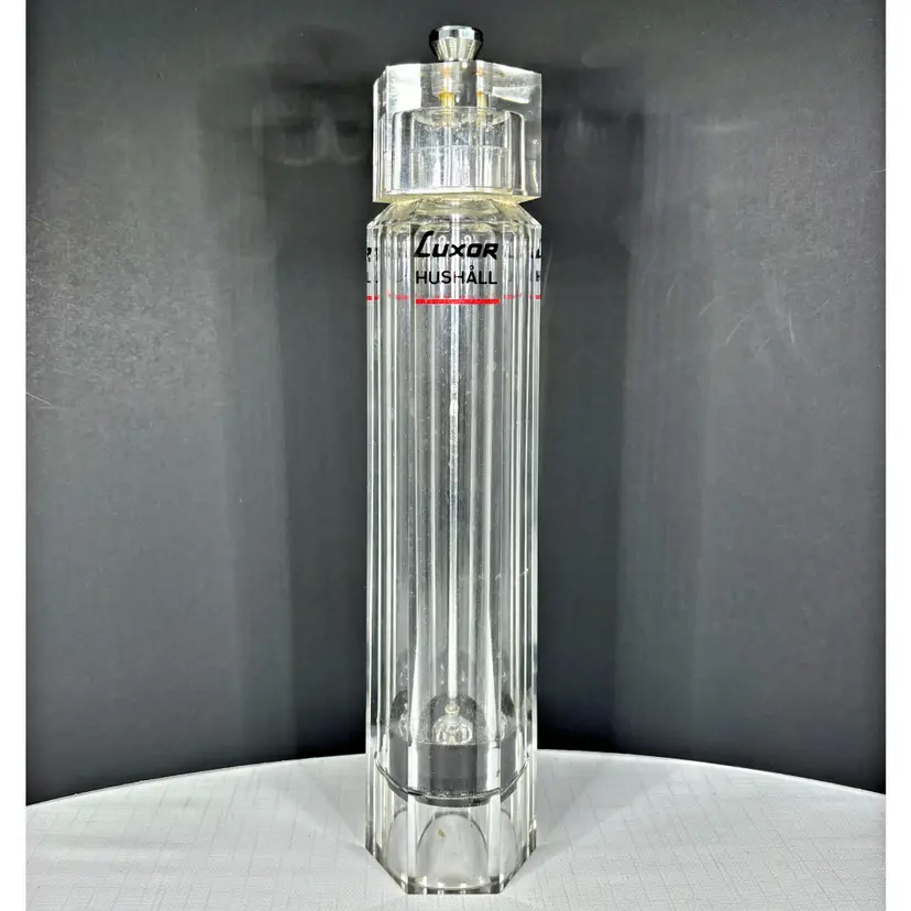 Acrylic Lucite Swedish Pepper Mill Hushall Luxor Contemporary Design Vintage