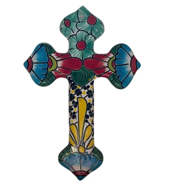 Talavera Hand Painted Cross - 11”