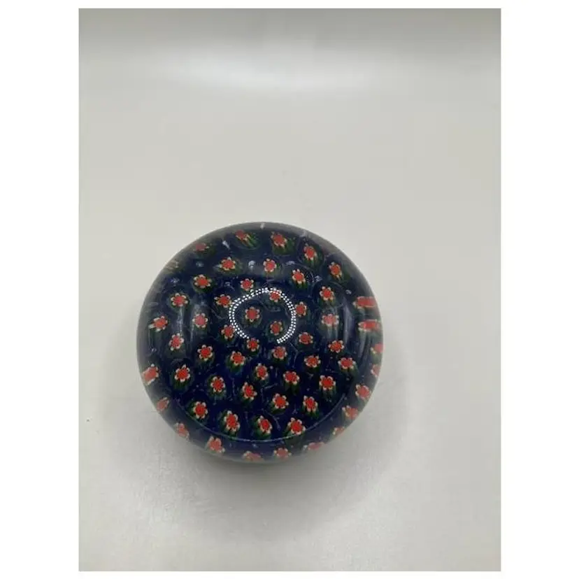 #01 - Dazzling Vintage Millefiori Glass Paperweight ~ Floral Design