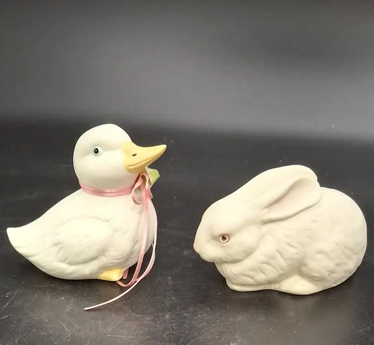 Dept. 56 Porcelain Bunny and Duck