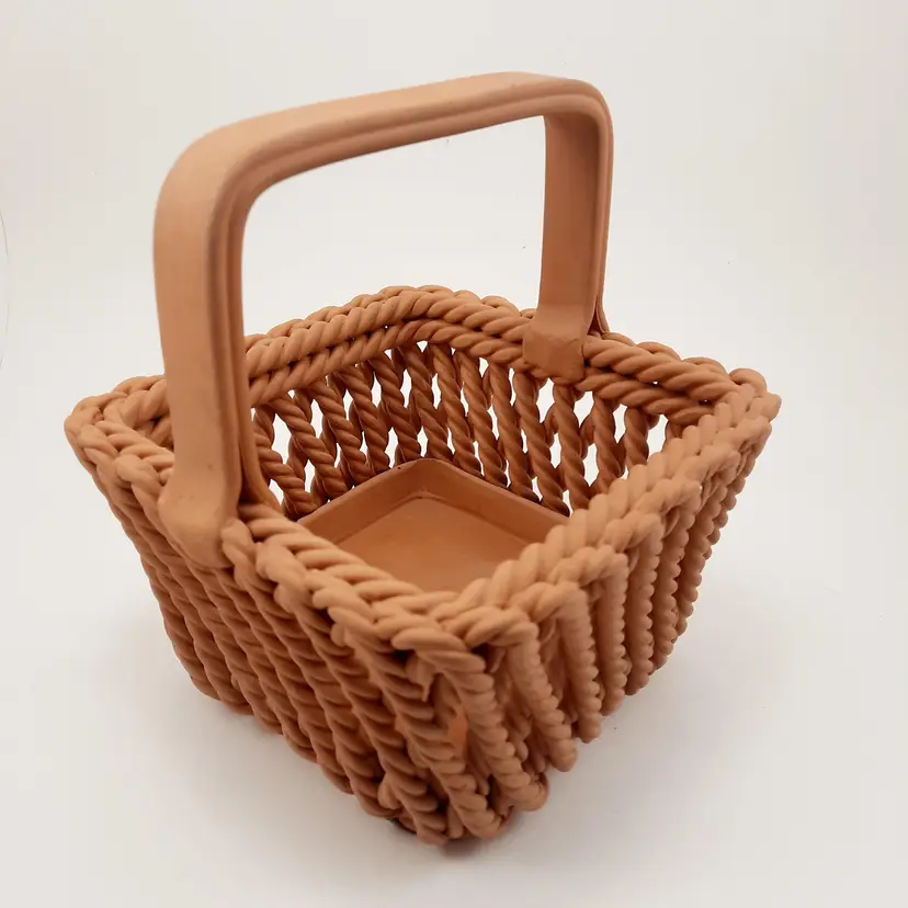 Vintage Department 56 Italy Terracotta Woven Basket