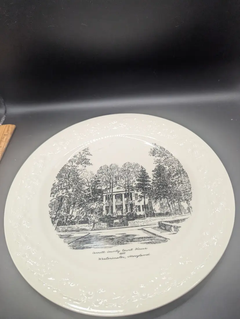 Vintage Collector Plate of Carroll County Courthouse 1837 by Homer Laughlin
