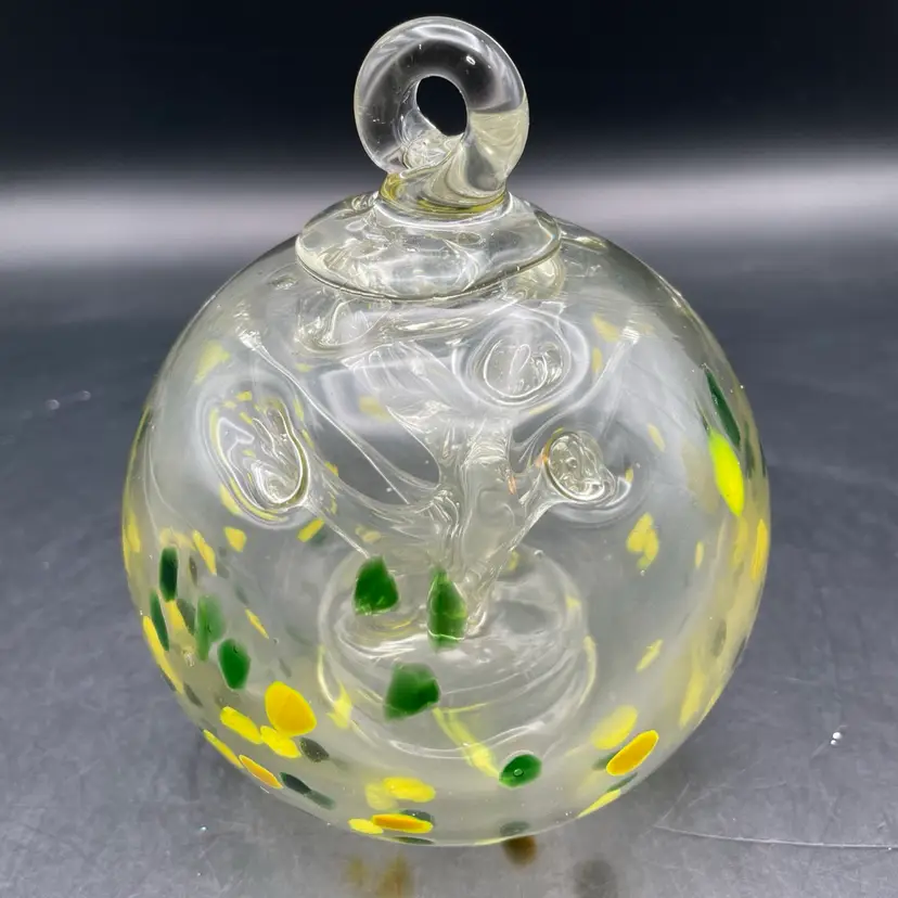 Green & Yellow Splattered Witch’s Ball Orb